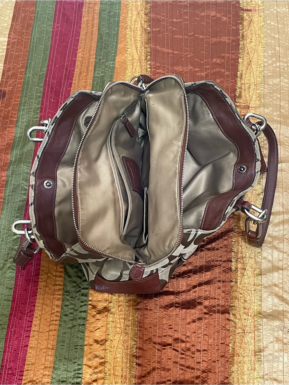 Coach Chelsea Jayden Brown Canvas Carryall Tote with Leather Trim No. G1173-1780 - Picture 9 of 16